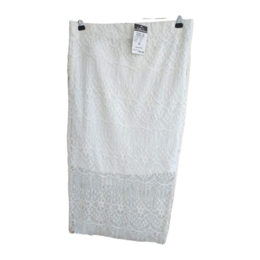 Skirt White Lace Pencil Skirt  Size M NWT